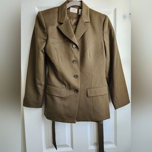 3pcs Vintage Ann Taylor Petites Pant Suit Wool Green Sage